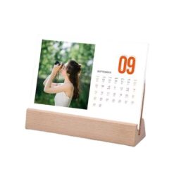 Bộ lịch để bàn đế gỗ in logo