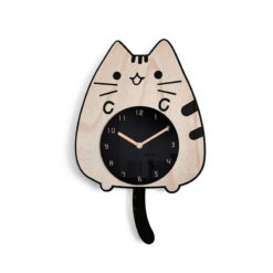 Đồng hồ gỗ hình con mèo