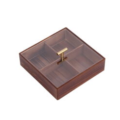 Hộp quà trung thu bằng gỗ hình vuông mặt mika