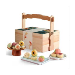 Hộp bánh trung thu 3 tầng bằng gỗ