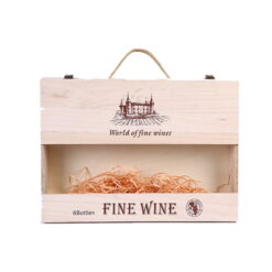 Hộp rượu bằng gỗ 4 chai khắc laser