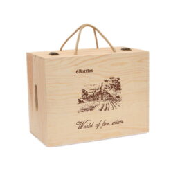 Hộp rượu gỗ 6 chai truyền thống