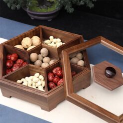 Khay mứt tết bằng gỗ hình lục giác 9 khay mut tet bang go hinh luc giac 100