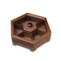 Khay mứt tết bằng gỗ hình lục giác