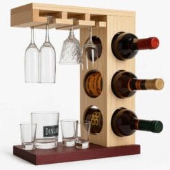 giá đựng rượu vang bằng gỗ