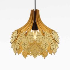 Đèn gỗ treo trần lá phong