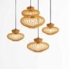 Đèn gỗ thả trần dáng lồng đèn